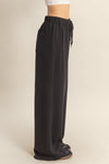 Knit Wide Leg Trousers With Drawstring Waist