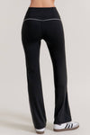 Waist Band Contrast Piping Detail Workout Pants