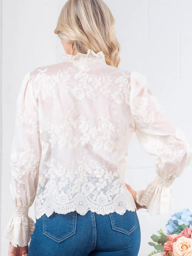 Vintage Long Sleeve Button Down Top