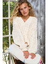 V-neck Semi Cropped Chenille Sweater