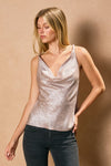 Too Precious Satin Twist Strap Top