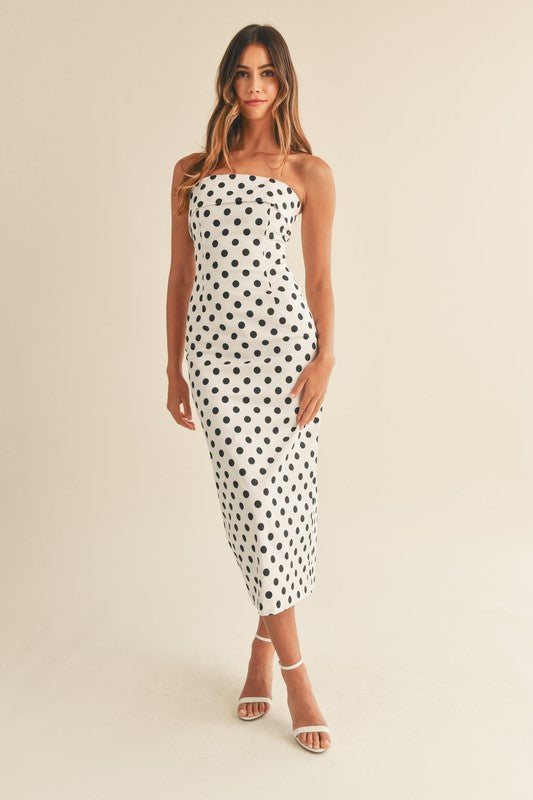 Polka Dot Bodycon Tube Dress