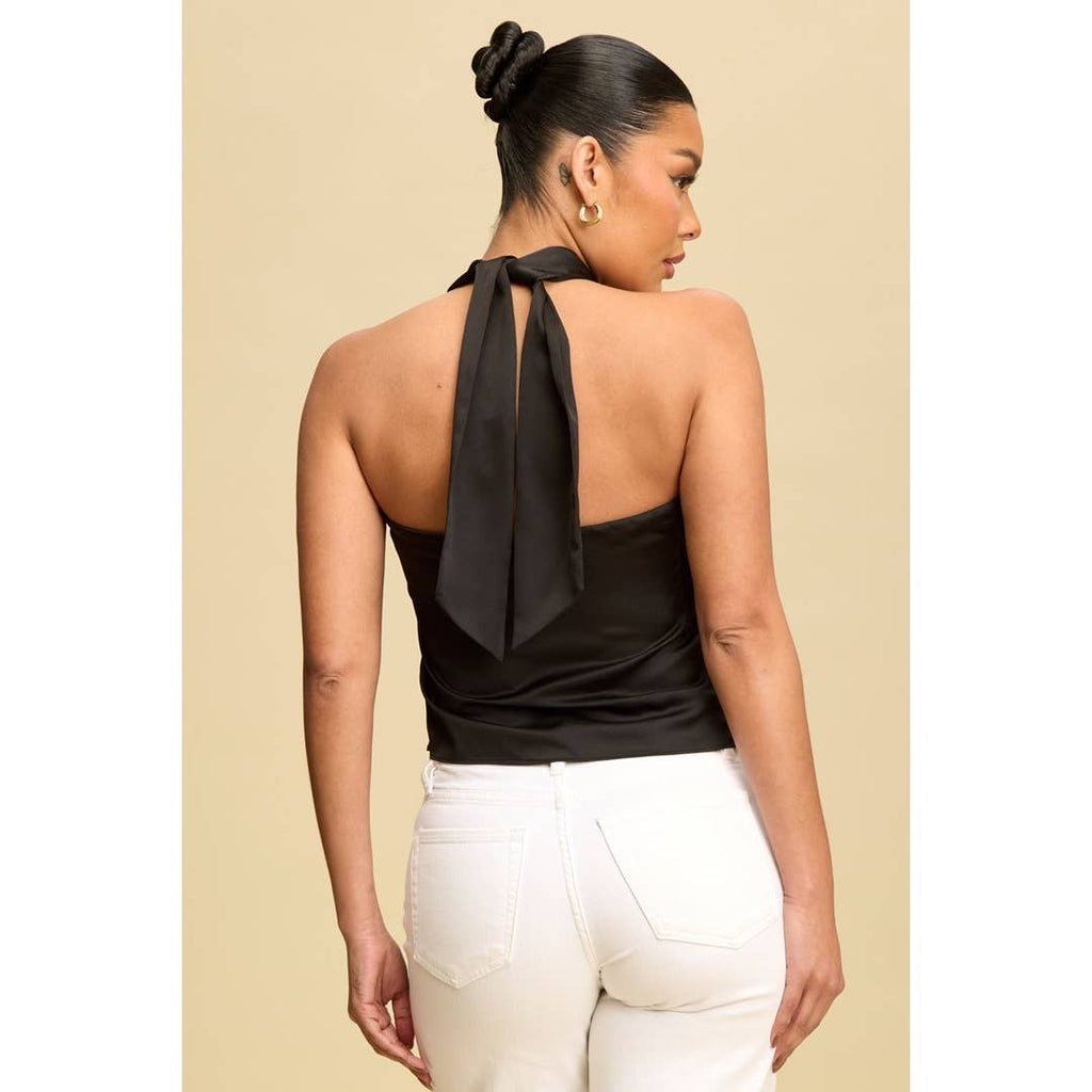 Satin Ball Accent Top