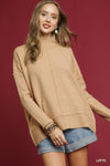 Mock Neck Ribbed Hem Sweater