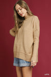 Mock Neck Ribbed Hem Sweater