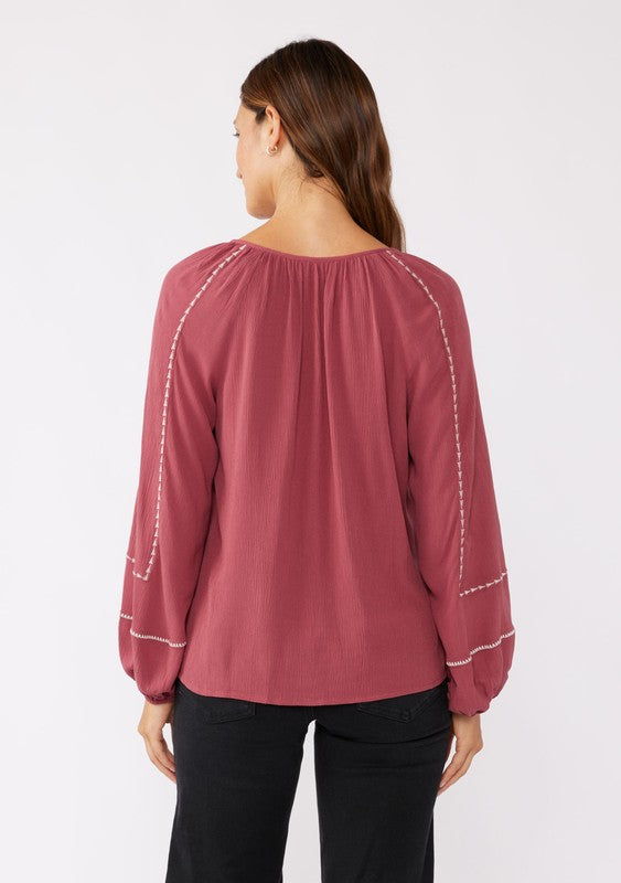 Raglan Blouse w/ Embroidery