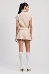 Turtle Neck Cap Sleeve Top