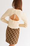 Back Shirring Long Sleeve Top