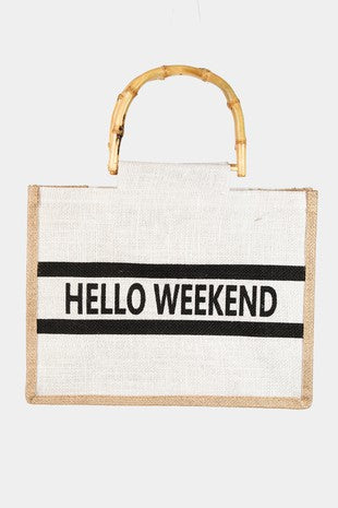 Bamboo Hello Weekend Tote Bag