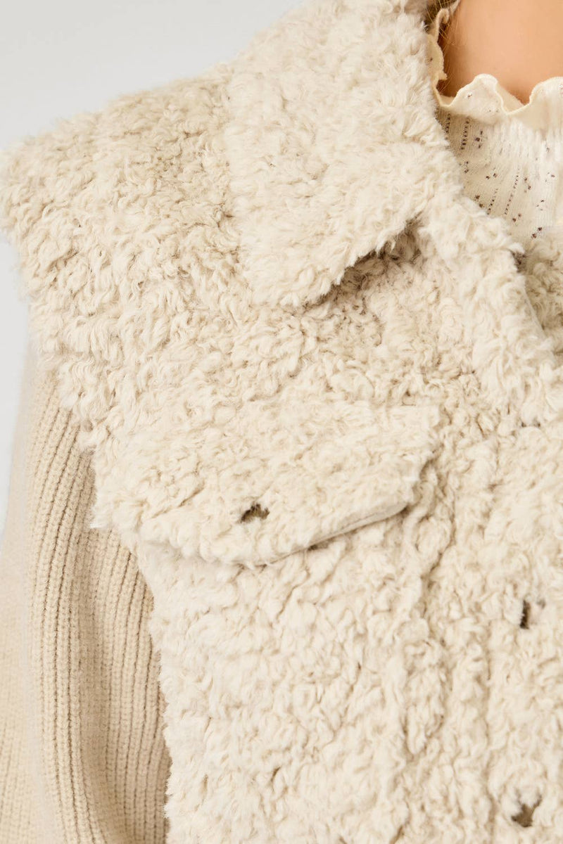 Mixed Media Sweater Jacket