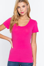 Short Sleeve Scoop Neck Top