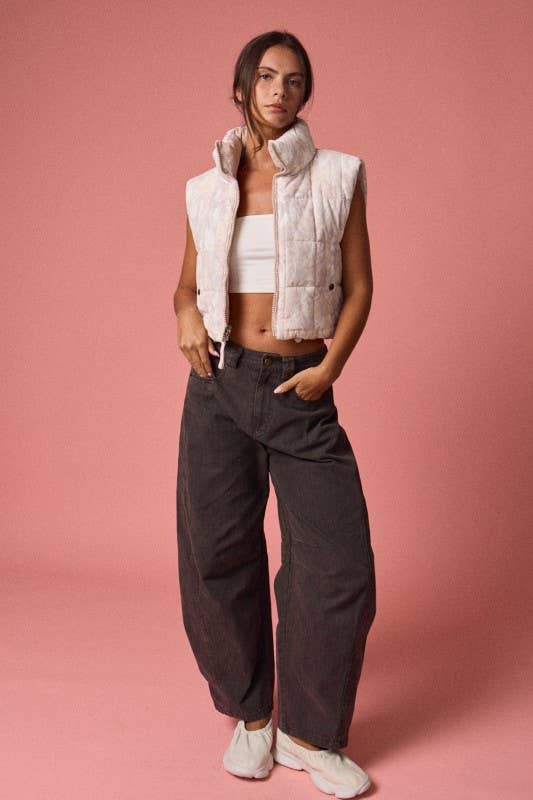 Reversible Cropped Puffer Vest