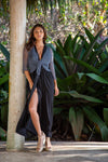 Summer Knit Sheer Cardigan Bolero Shrug Cover- Navy Blue
