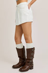 Pleated Denim Skort