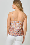 Adjustable Shoulder Strap Border Print Cami