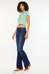 Kan Can Petite Mid Rise Flare Jeans