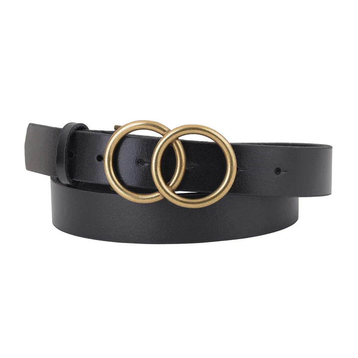 Double Circle Golden Buckle Women Girls' Beltfashion Rivet