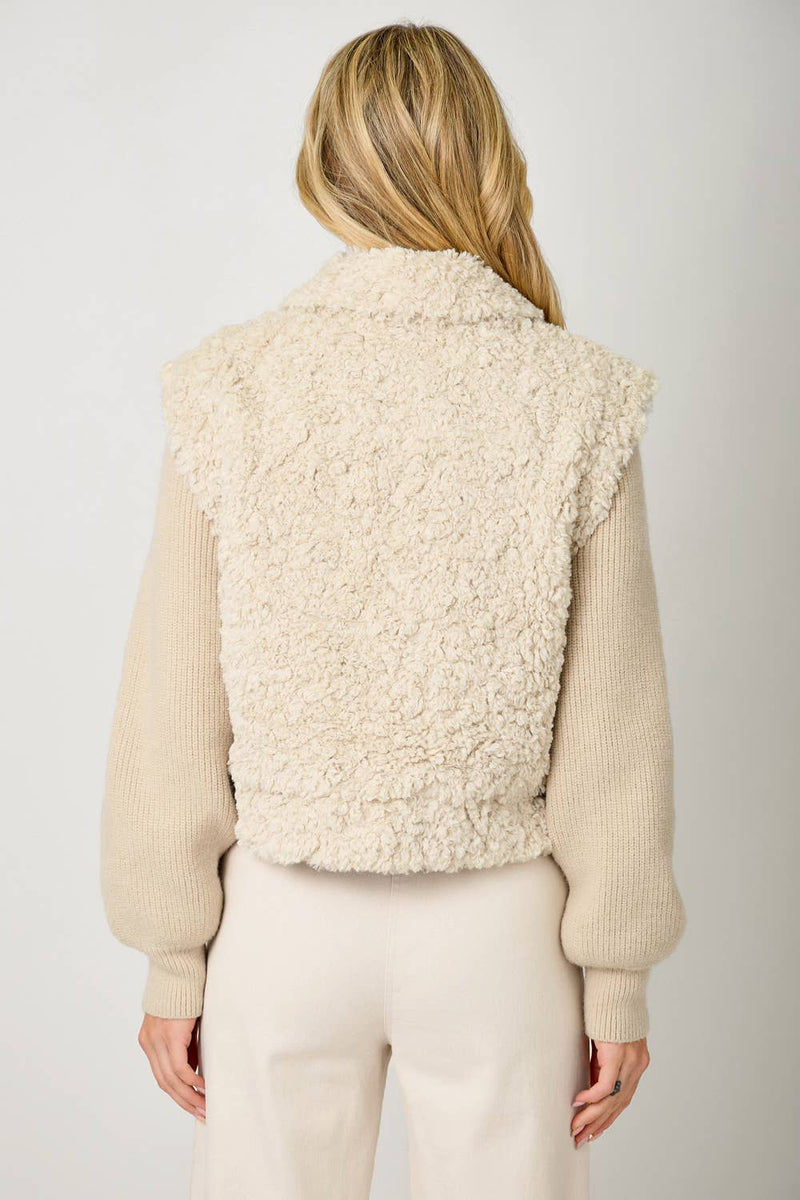 Mixed Media Sweater Jacket