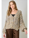 Flecked Chunky Sweater Cardigan