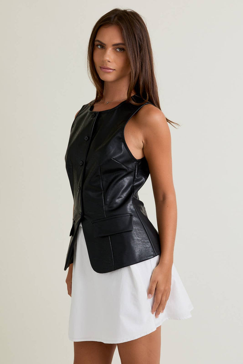 Sleeveless Round Neck Contrast Mini Dress