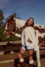 "Horse" Graphic Long Sleeve Cardigan