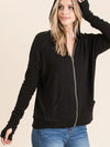 Tiger Brushed Zip Up Hoodie Jacket