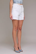 Hidden "Ava" High Rise A-Line Shorts w/ Tie Strap