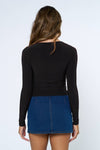 Trim Knit Long Sleeve Top