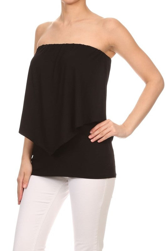 Double Layered Tube Top - Black