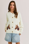 "Horse" Graphic Long Sleeve Cardigan