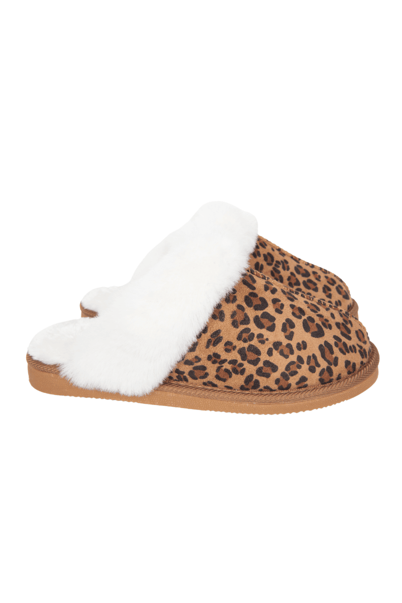 Leopard Print Faux Fur Cozy Slippers
