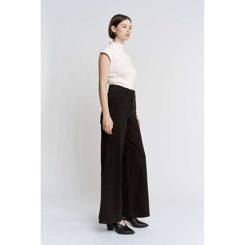 Mica Denim High Rise Seamed Trouser