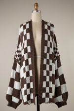 Checkered 2 Toned Crochet Cardigan