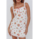 Floral Print Bow Detail Mini Dress