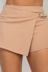 Wrap Buckle High Rise Elatsic Skort