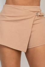 Wrap Buckle High Rise Elatsic Skort