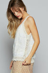 V-neck Sleeveless Embroidered Floral Top