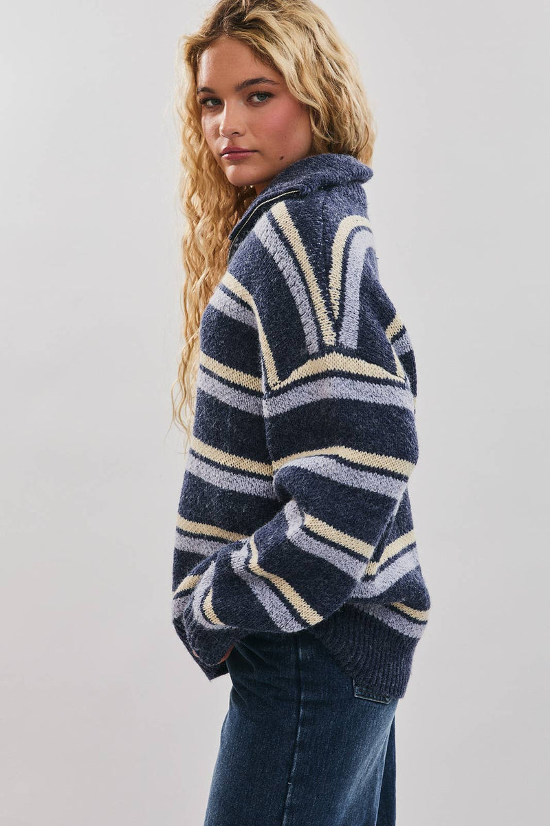 Oversized Pullover Stripe Sweater