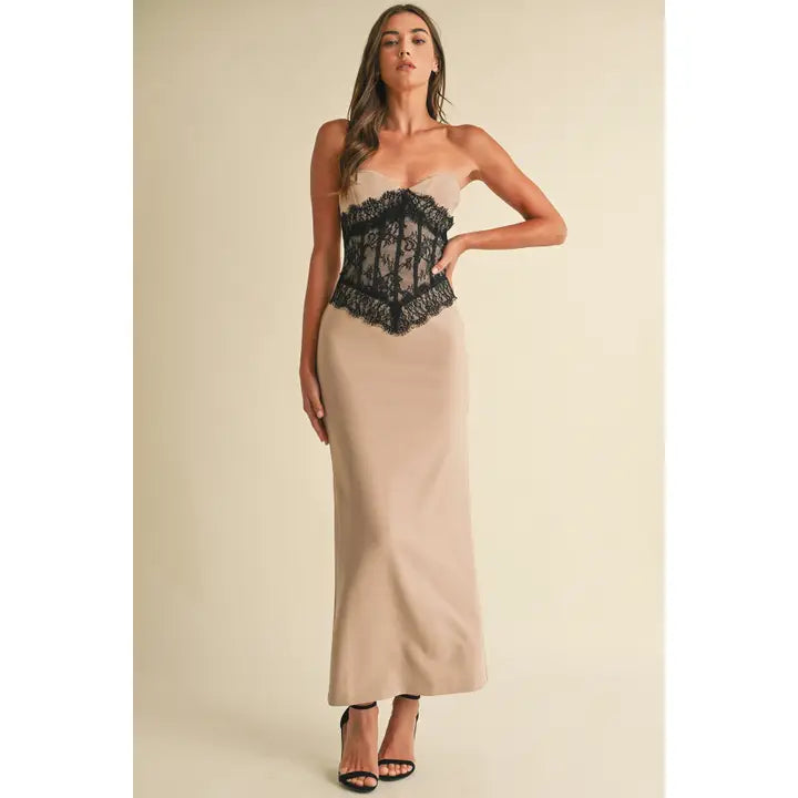 Off Shoulder Lace Maxi Dress