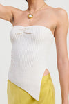 Ribbed Asymmetrical Hem Tube Top