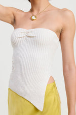 Ribbed Asymmetrical Hem Tube Top