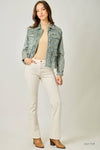 Washed Denim Peplum Jacket