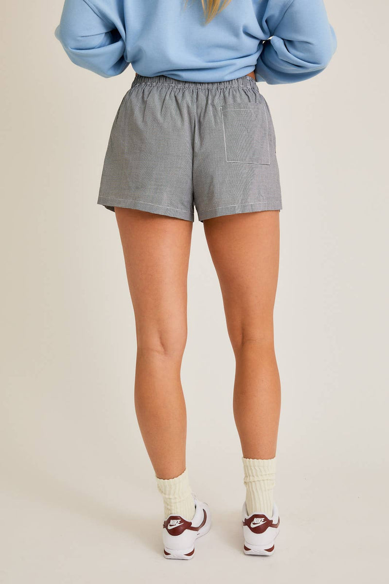 Waist Tie Check Shorts