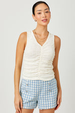 Floral Ruched Tank Top