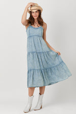 Washed Tencel Tiered Dress