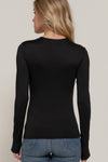 Long Sleeve Crew Neck Double Layer ITY Knit Top