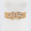 Leaf Metal Buckle Stretch Straw Belt