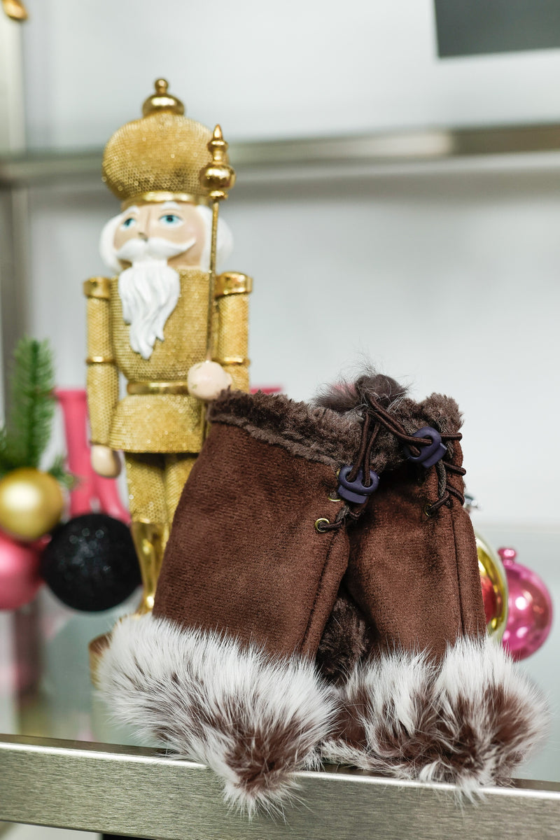 Fur Fingerless Cuff Gloves