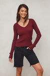V-Neck Fitted Light Sweater