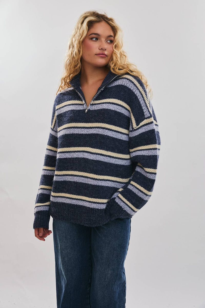 Oversized Pullover Stripe Sweater